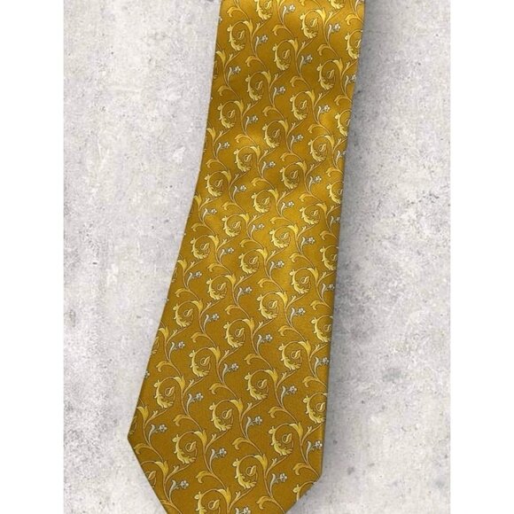 ESCADA Silk Tie ITALY Gold Baroque W:3.6" EUC - Picture 6 of 6